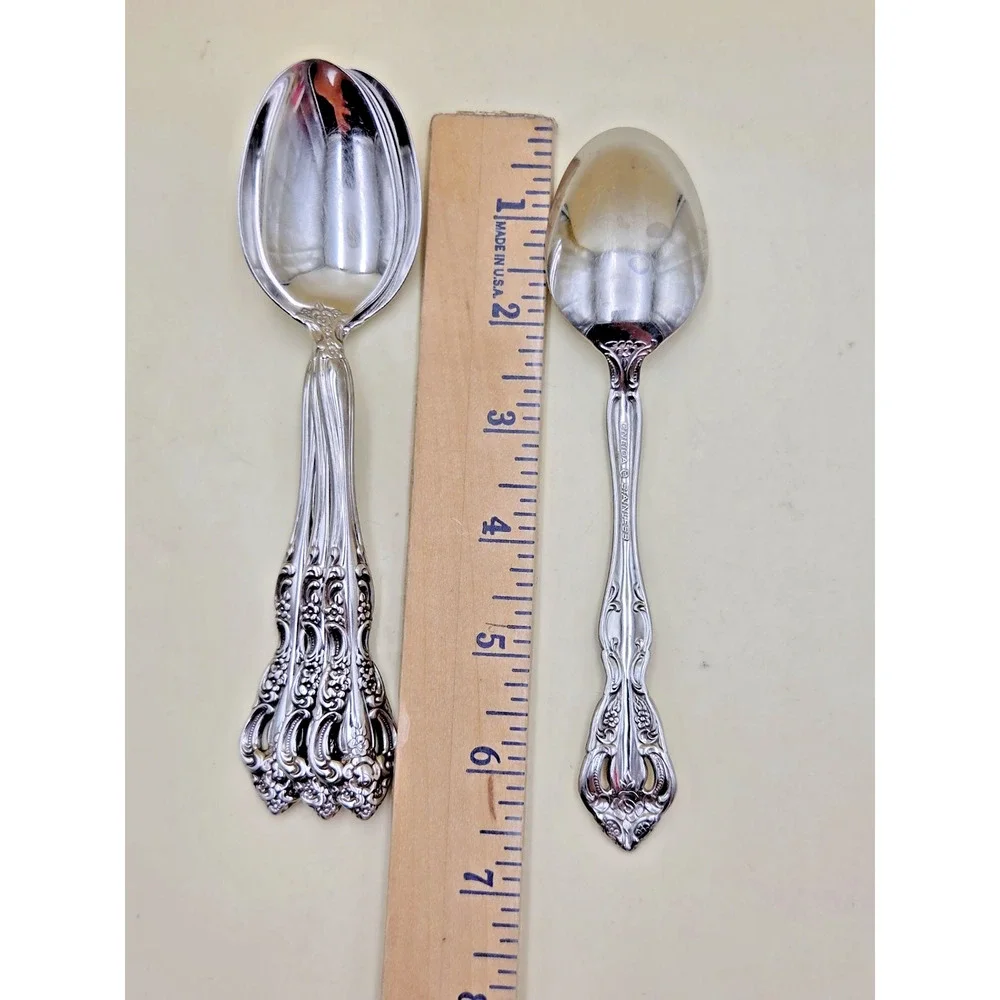 Set of 4 Oneida Stainless Cube MICHELANGELO Pattern Tablespoon Spoon